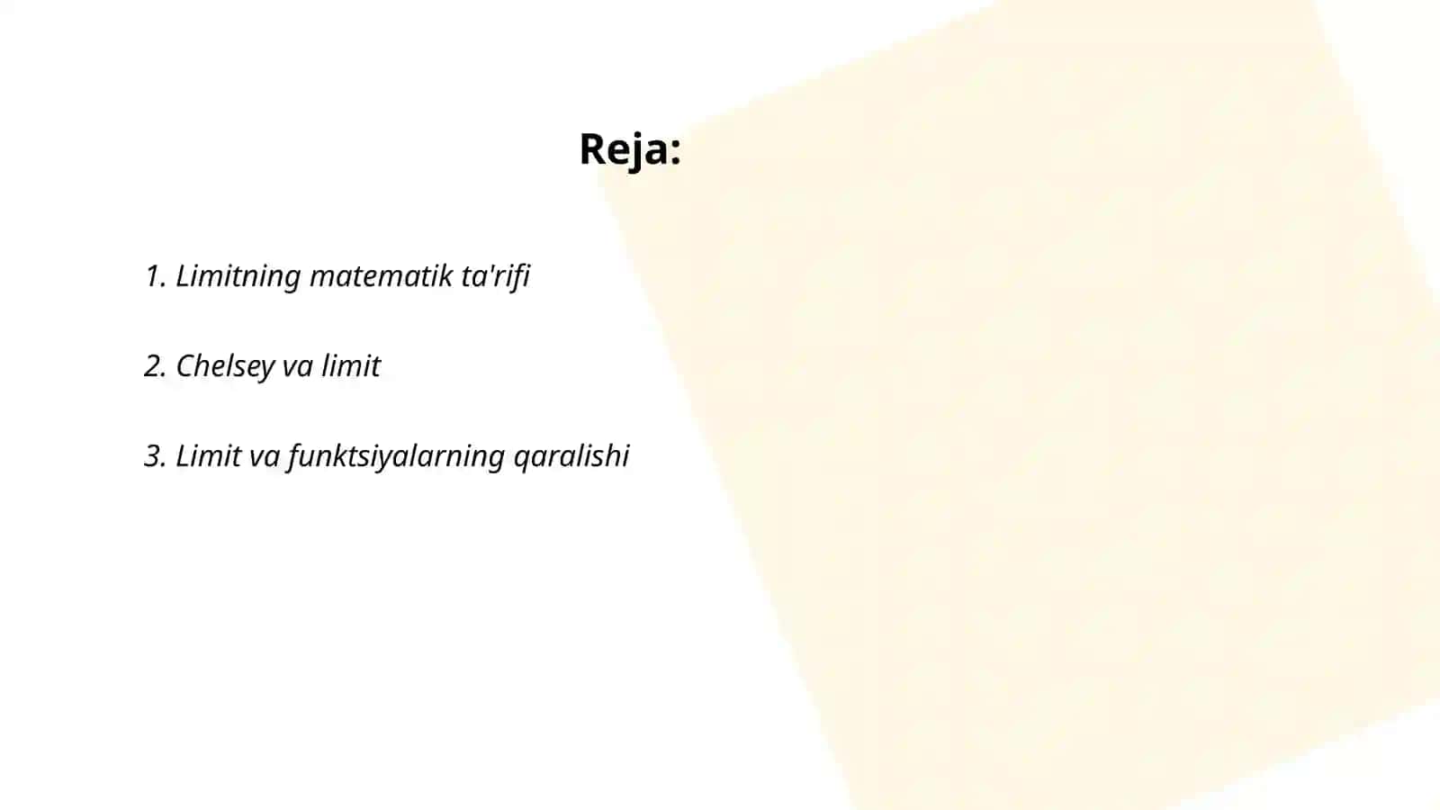 Limitning matematik ta'rifi 2