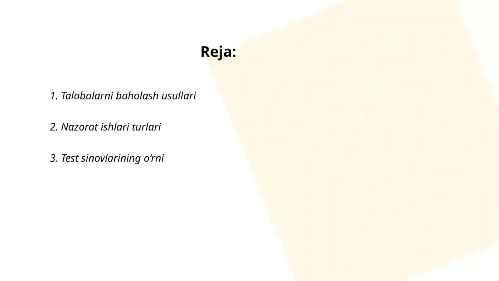 Talabalarni baholash usullari 2