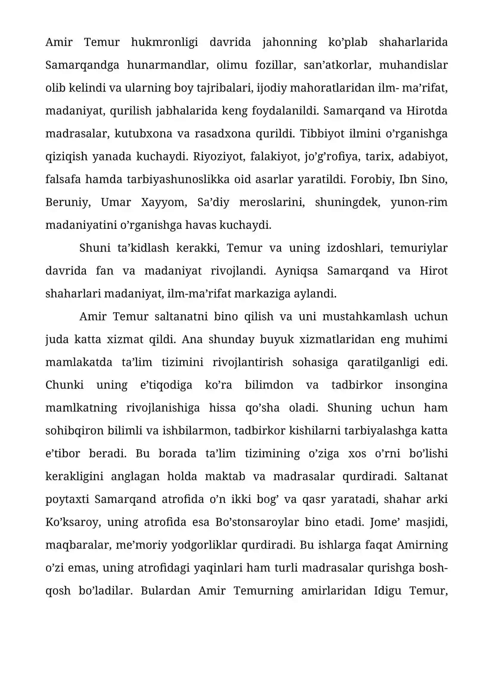 Temuriylar davrida maktab va maorifning ravnaqi 2