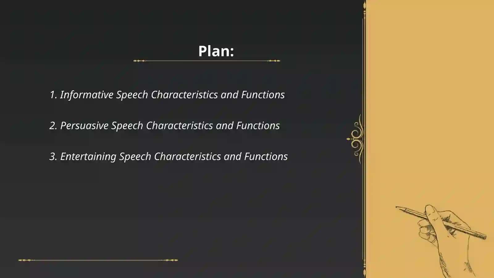 Characteristics of different types of speech and functions 2