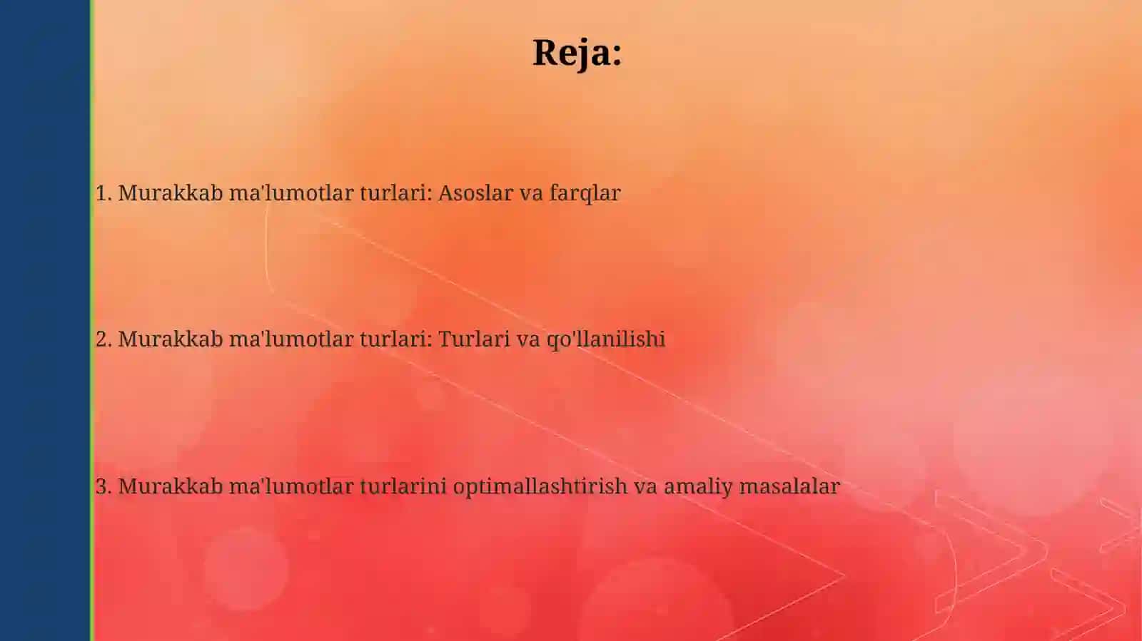 Murakkab ma'lumotlar turlari 2
