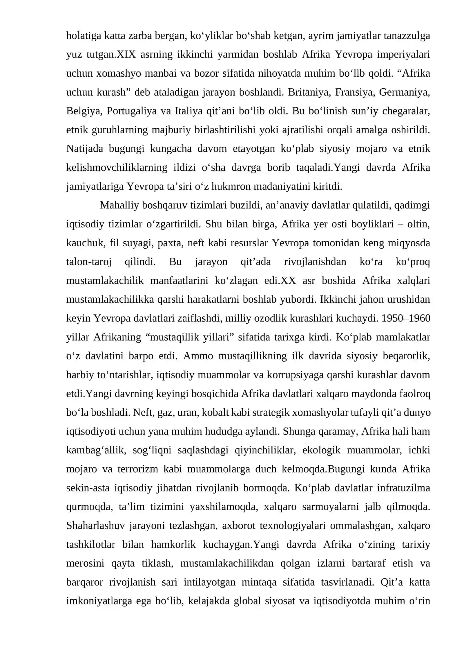Yangi davrda Afrika tarixi 2