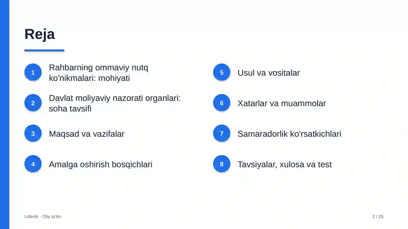 Liderlik · Oliy ta'lim 2