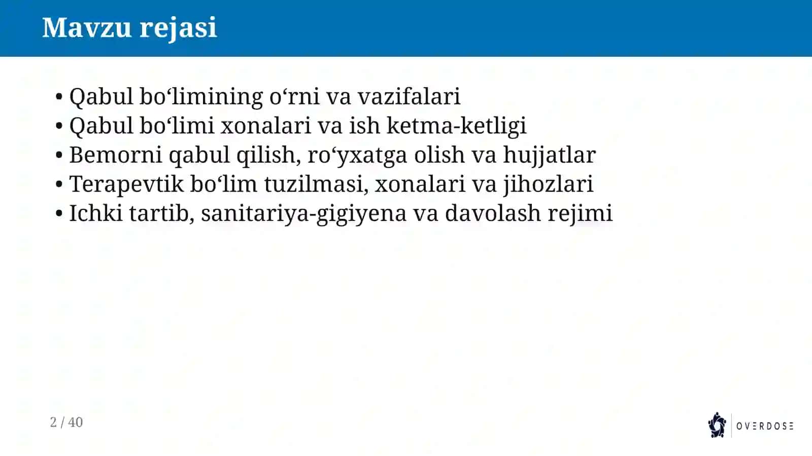 TIBBIYOT KASBIGA - KIRISH 2