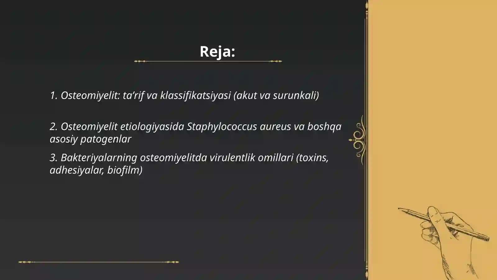 Osteomiyelit va yiringli artrit 2