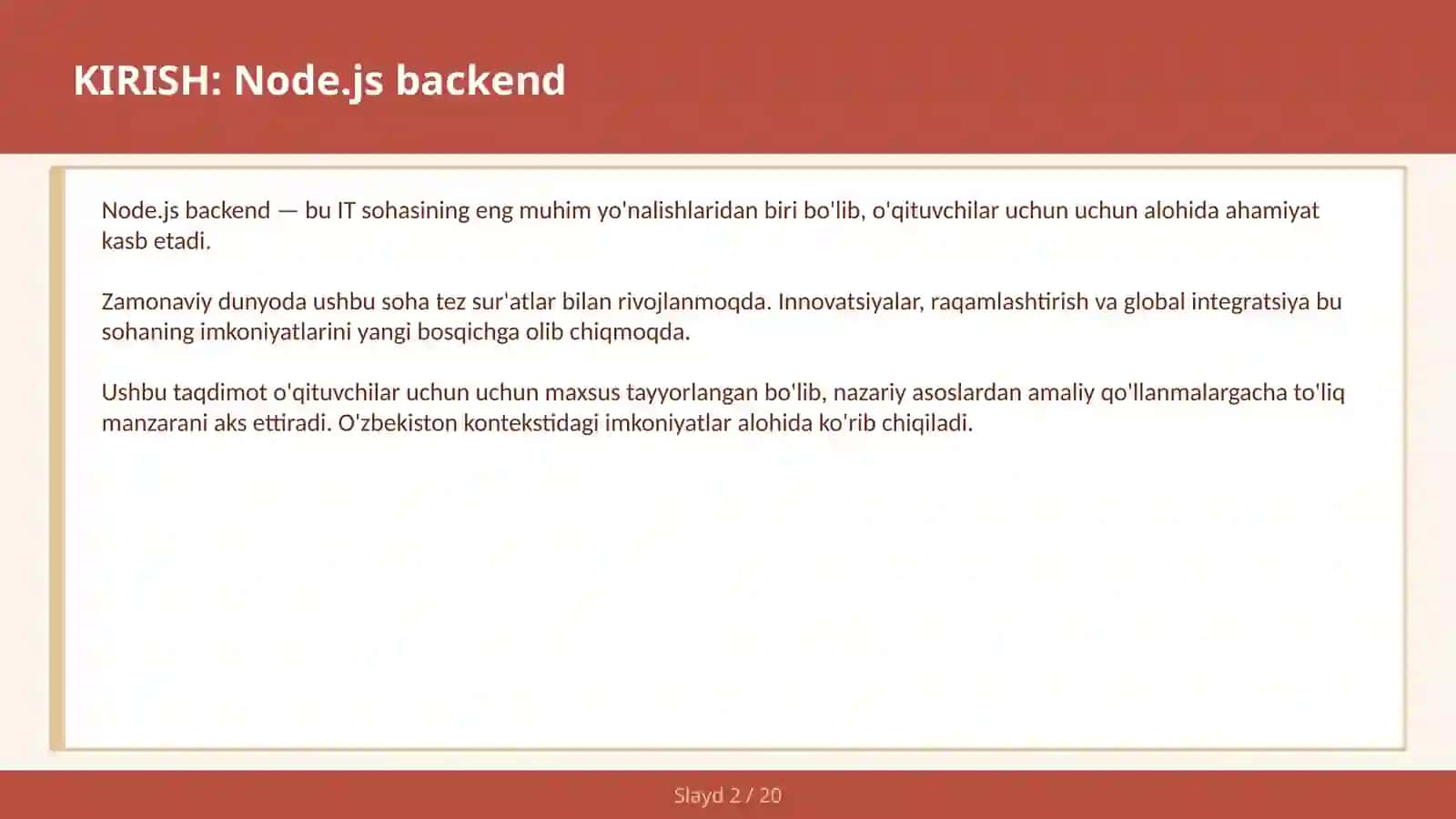 Node.js backend 2