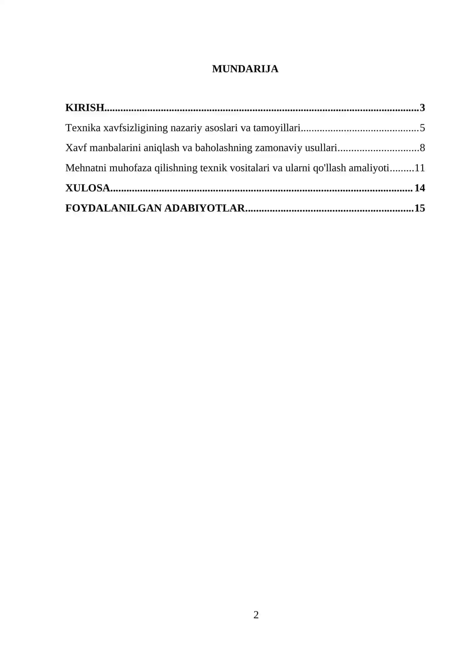 Texnika xavfsizligi asoslari. Mehnat xavfsizligini taminlashning texnik vositalari 2