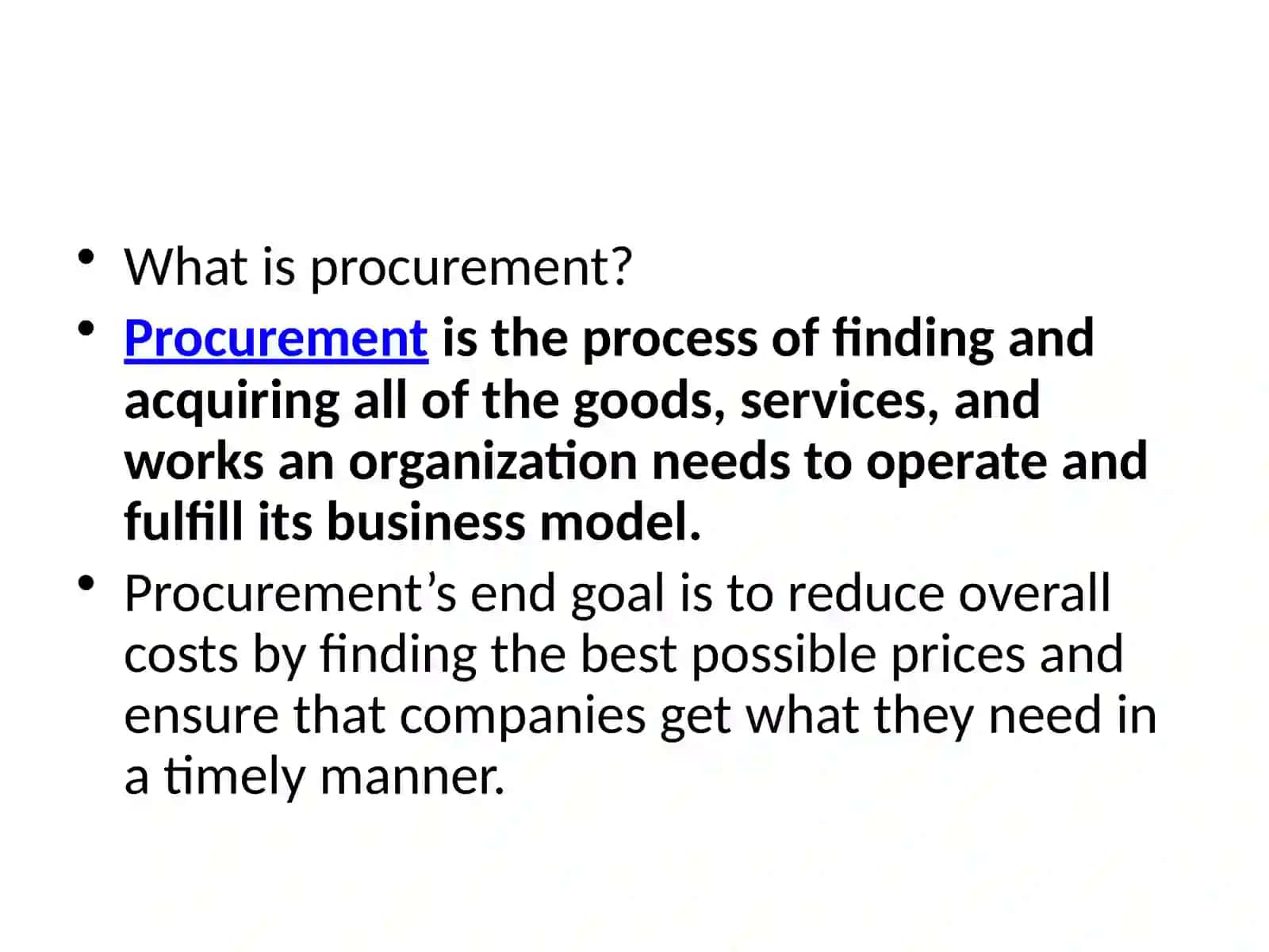 Procurement processes 2