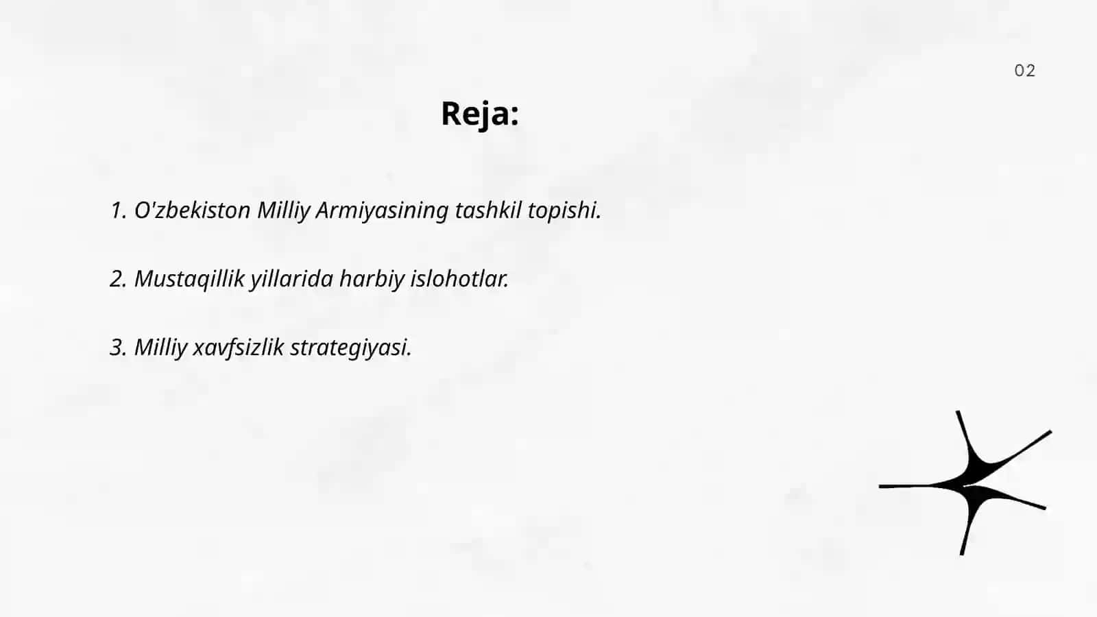 O'zbekiston Milliy Armiyasining shakllanishi va harbiy islohatlar 2