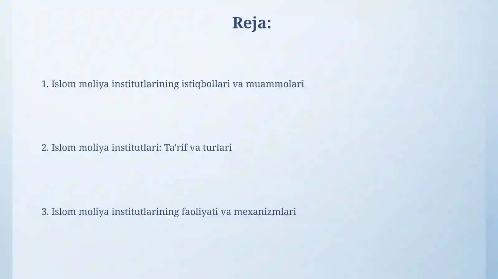 Islom moliyasi muassasalari 2
