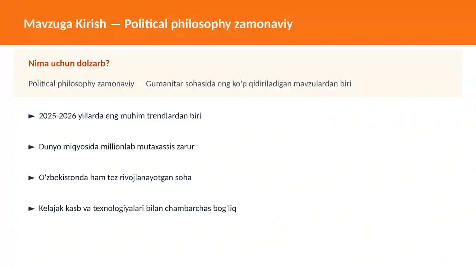 Political philosophy zamonaviy 2