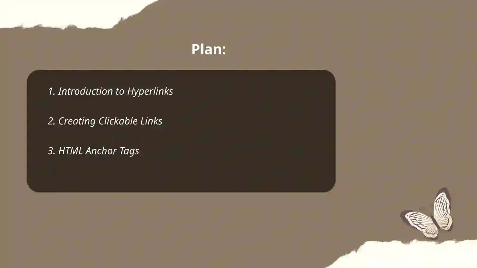 Plan: Introduction to Hyperlinks 2