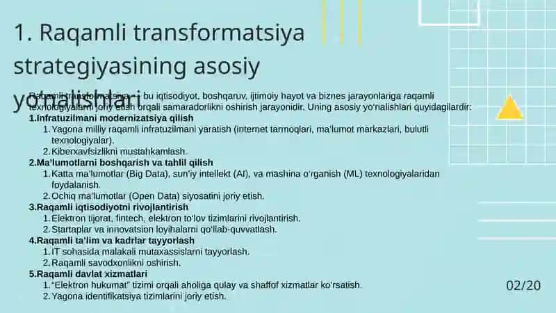 Raqamli transformatsiya strategiyasi 2
