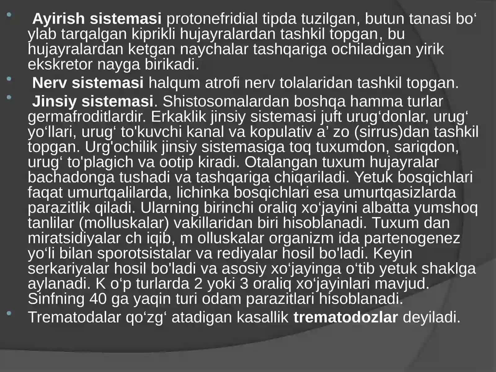 So‘rg‘ichlilar(Trematodes)sinfi 2