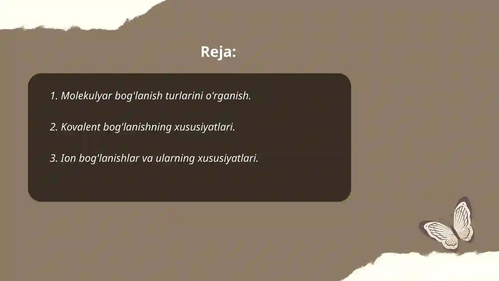 Molekulyar bog'lanish turlari 2