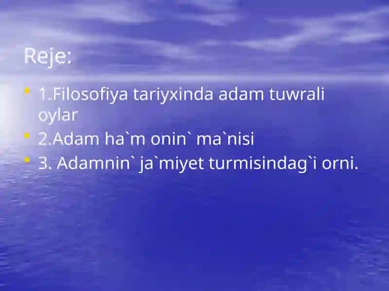 Adam haqqindag`i oylar 2