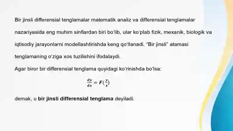 Birjinslidefferensialtenglamalar 2
