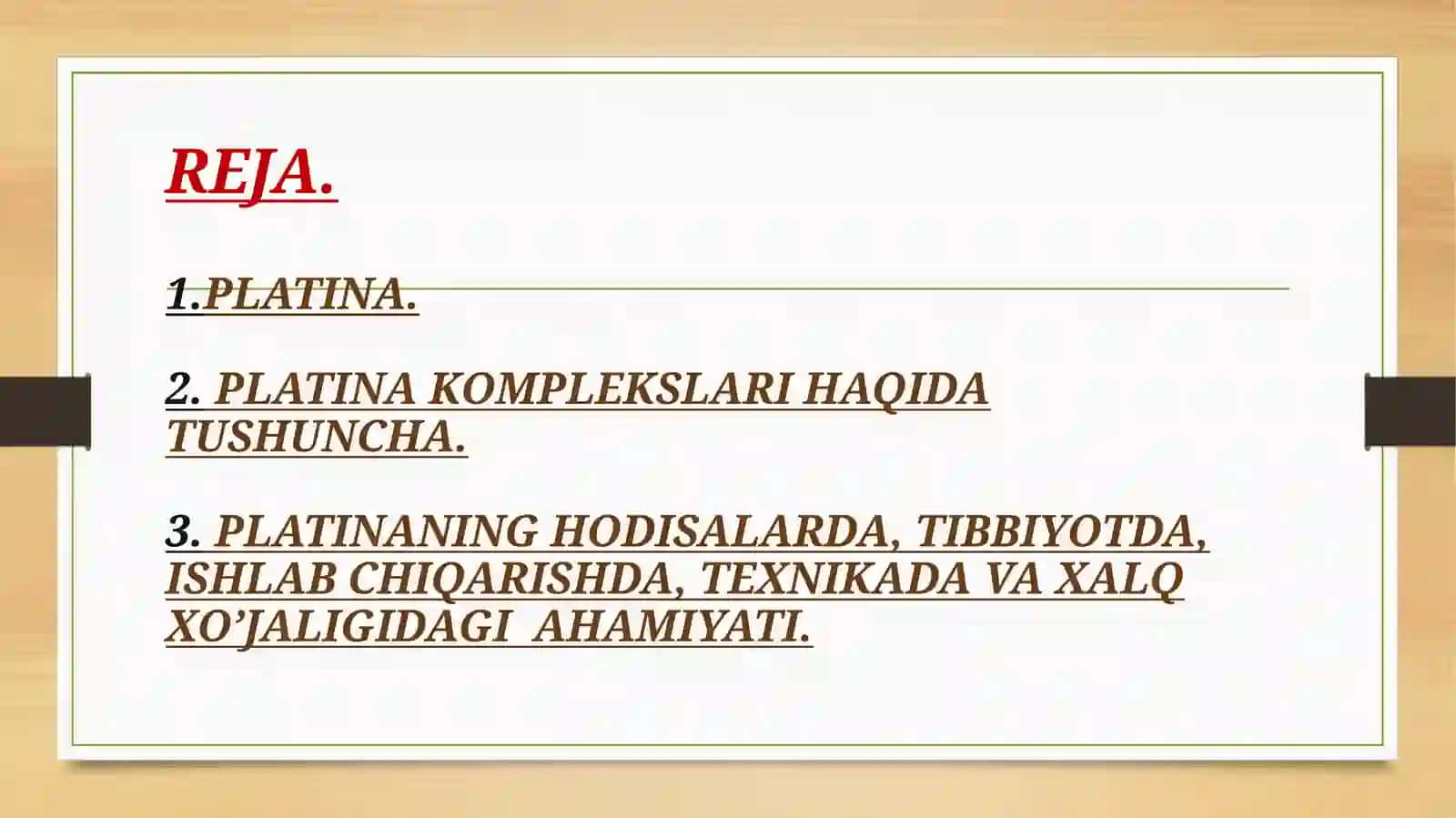 PLATINA KOMPLEKSLARI 2
