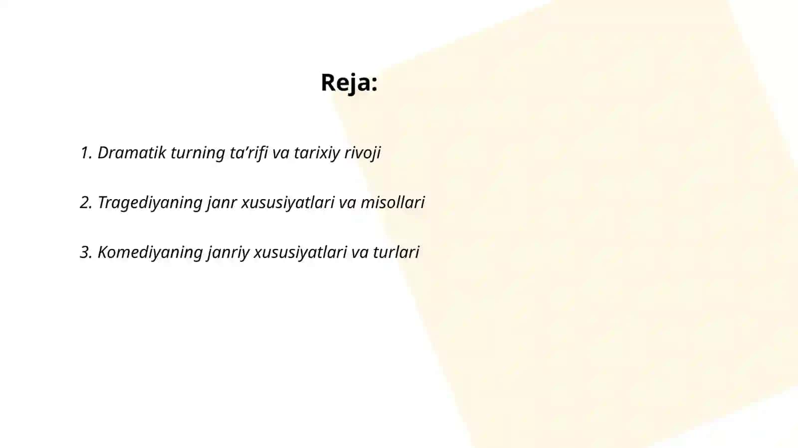 Dramatik tur va uning janr xususiyatlari 2