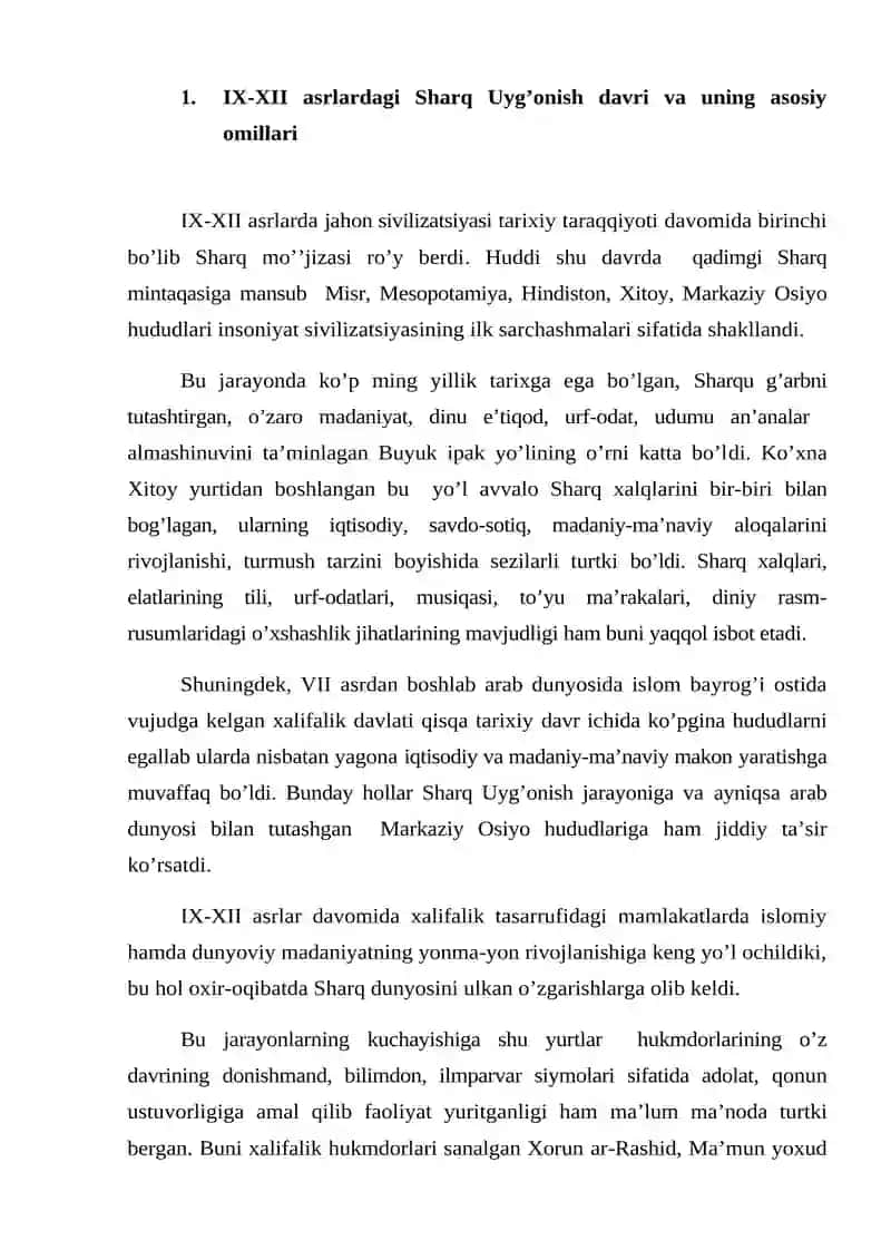 Sharq Uyg’onish davri madaniyati 2