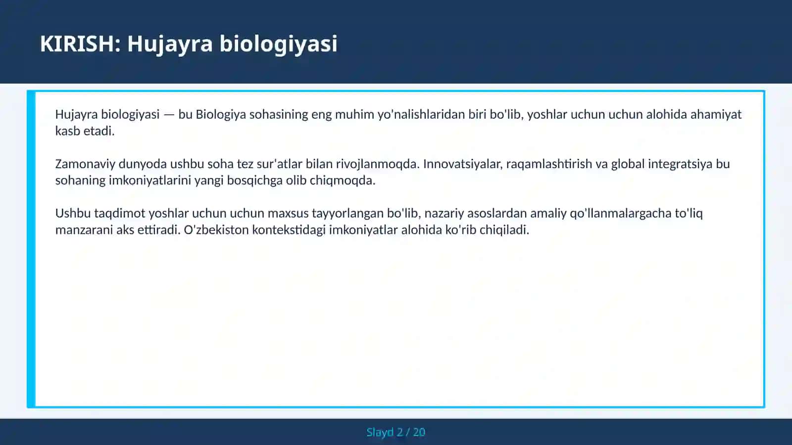 HUJAYRA BIOLOGIYASI 2