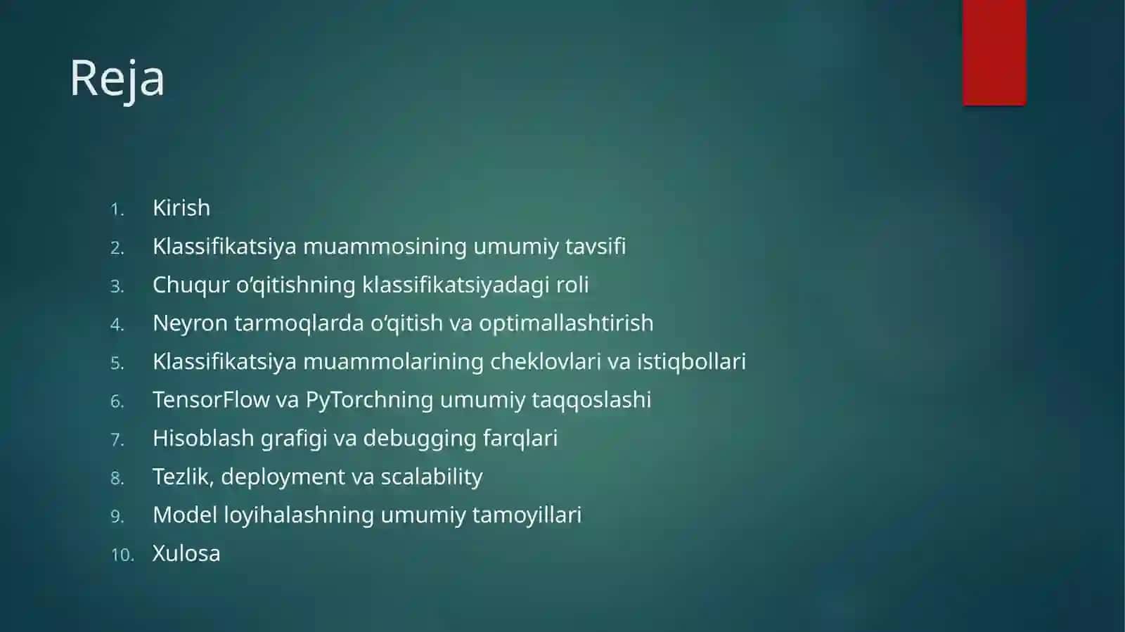 TensorFlow va PyTorch muhitida klassifikatsiya modeli yaratish 2