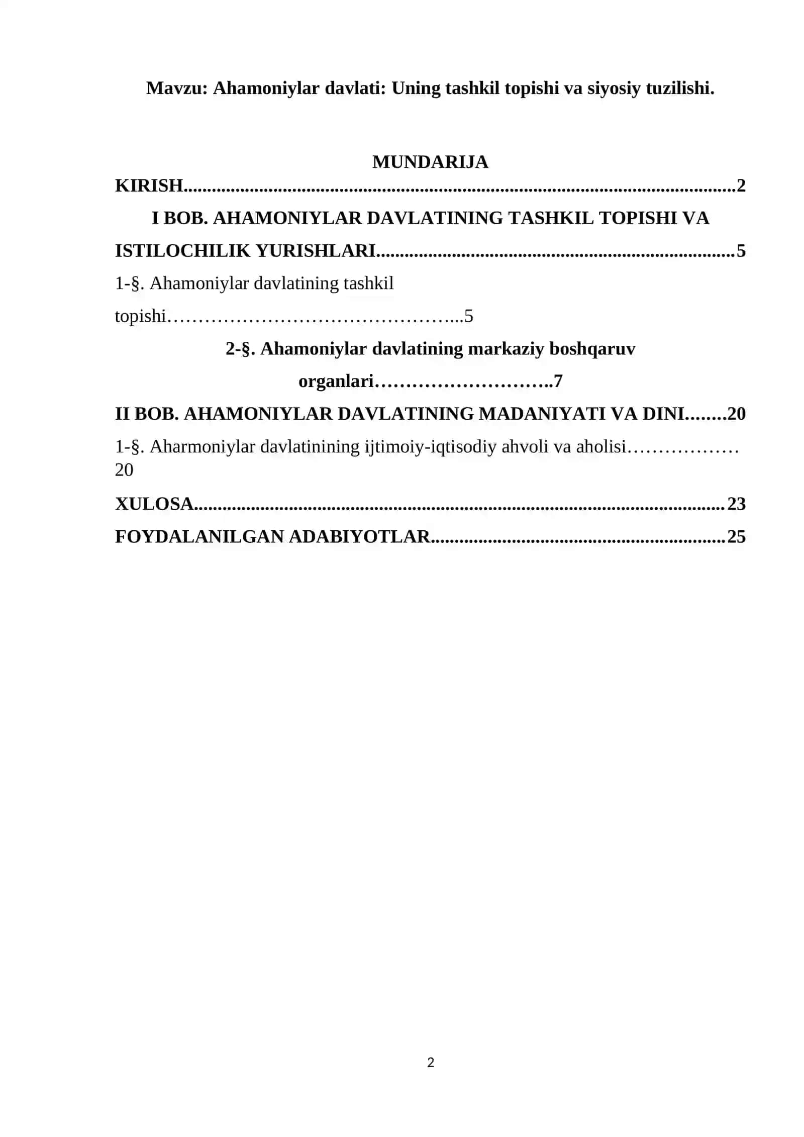 Ahamoniylar davlati uning tashkil topishi va siyosiy tuzilishi 2