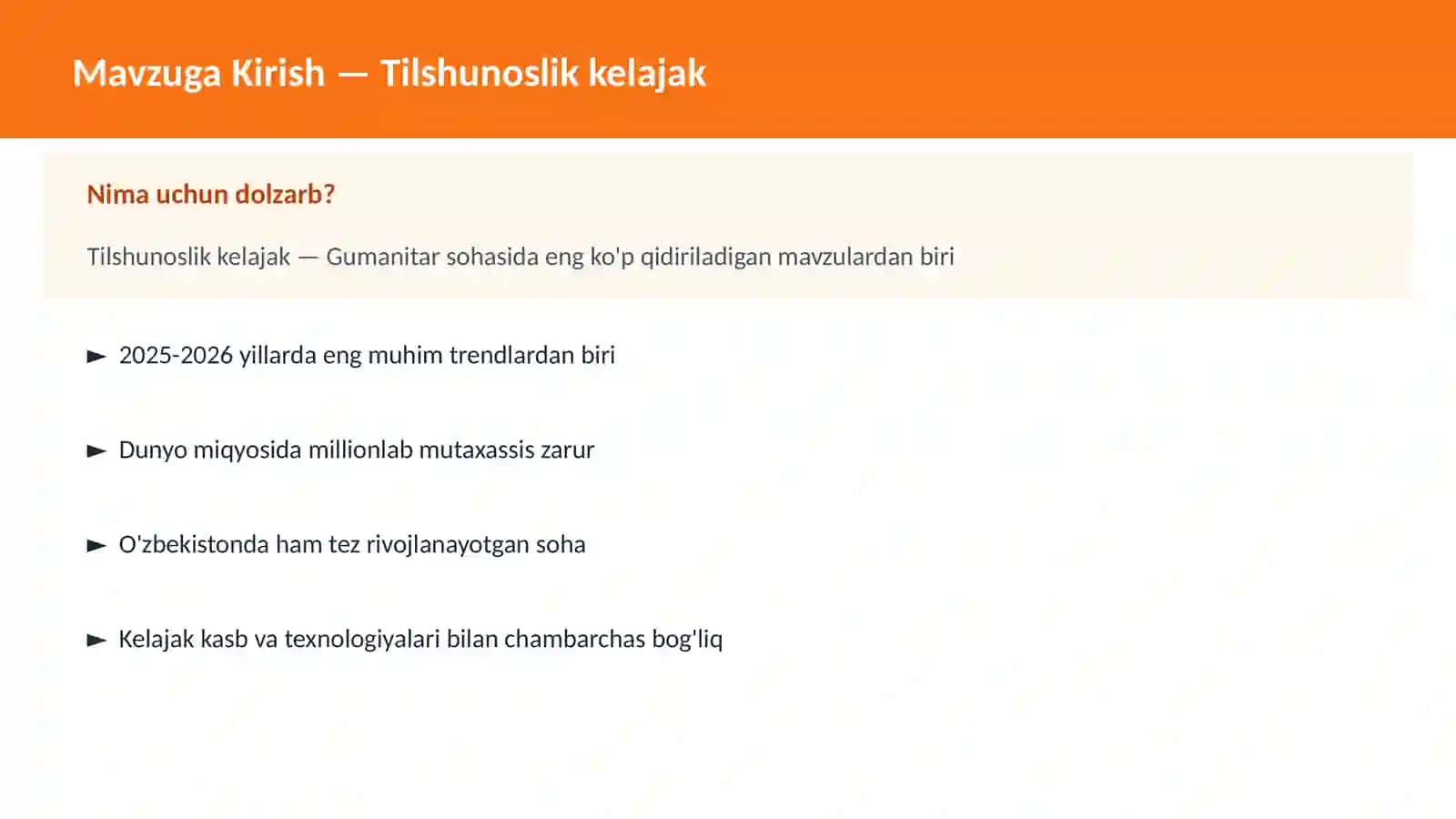 Tilshunoslik kelajak 2