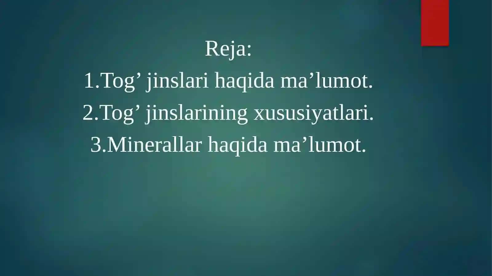 Tog’ jinslari va minerallar ustida ishlash 2