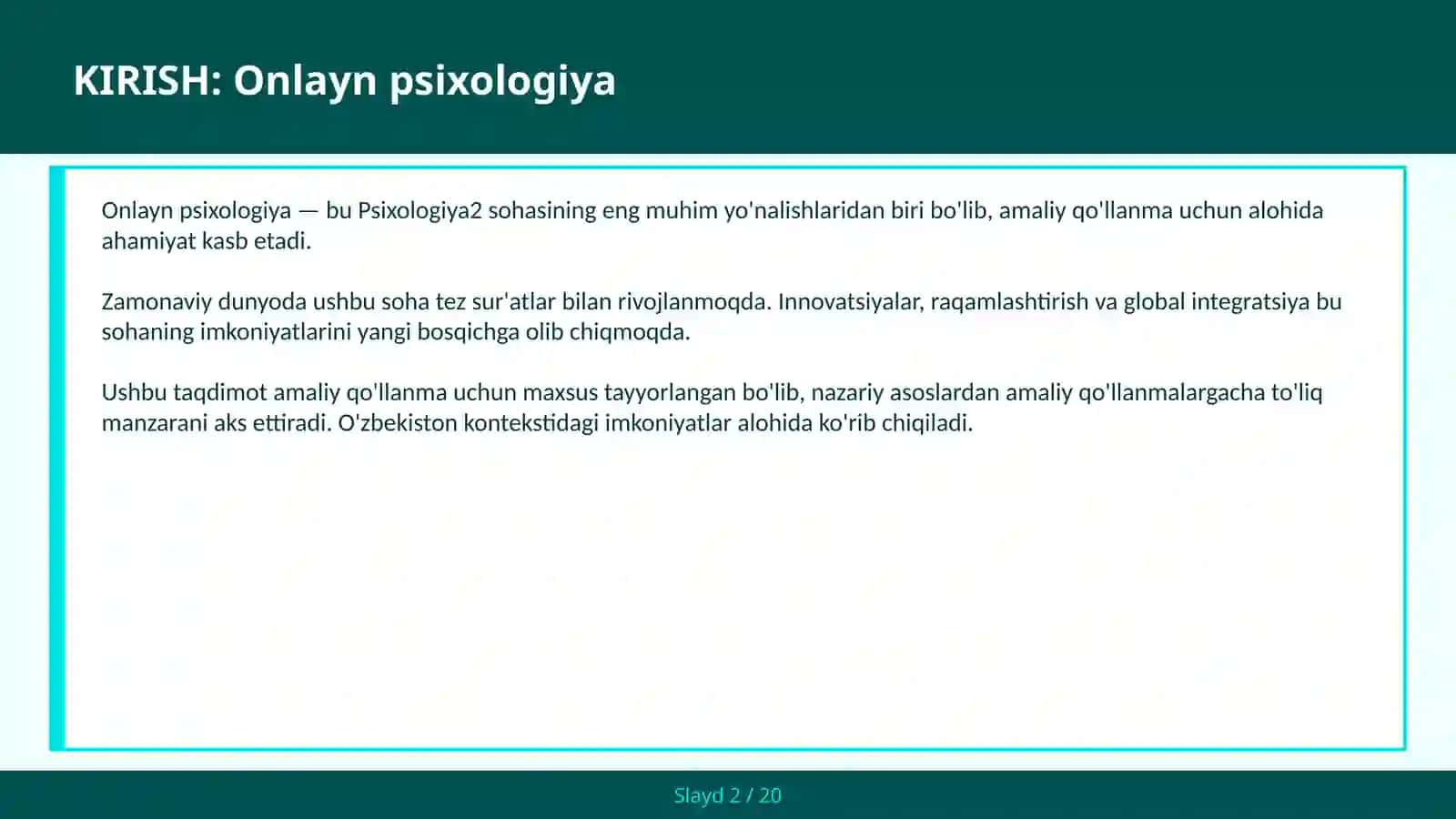 ONLAYN PSIXOLOGIYA 2