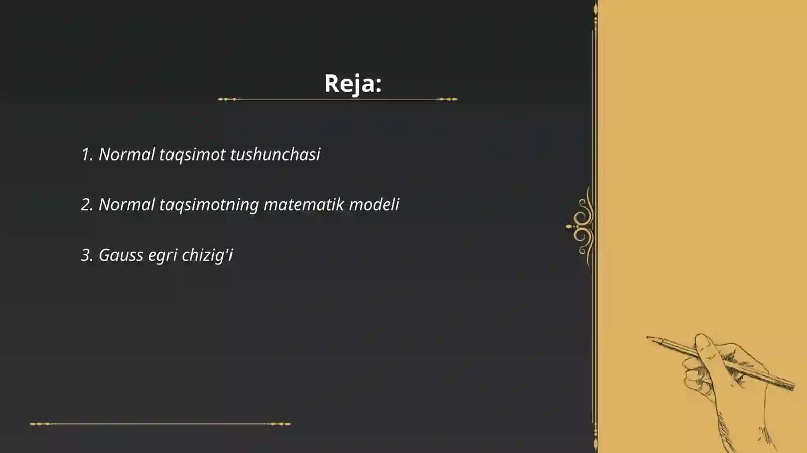 Normal taqsimot va uning xususiyatlari 2