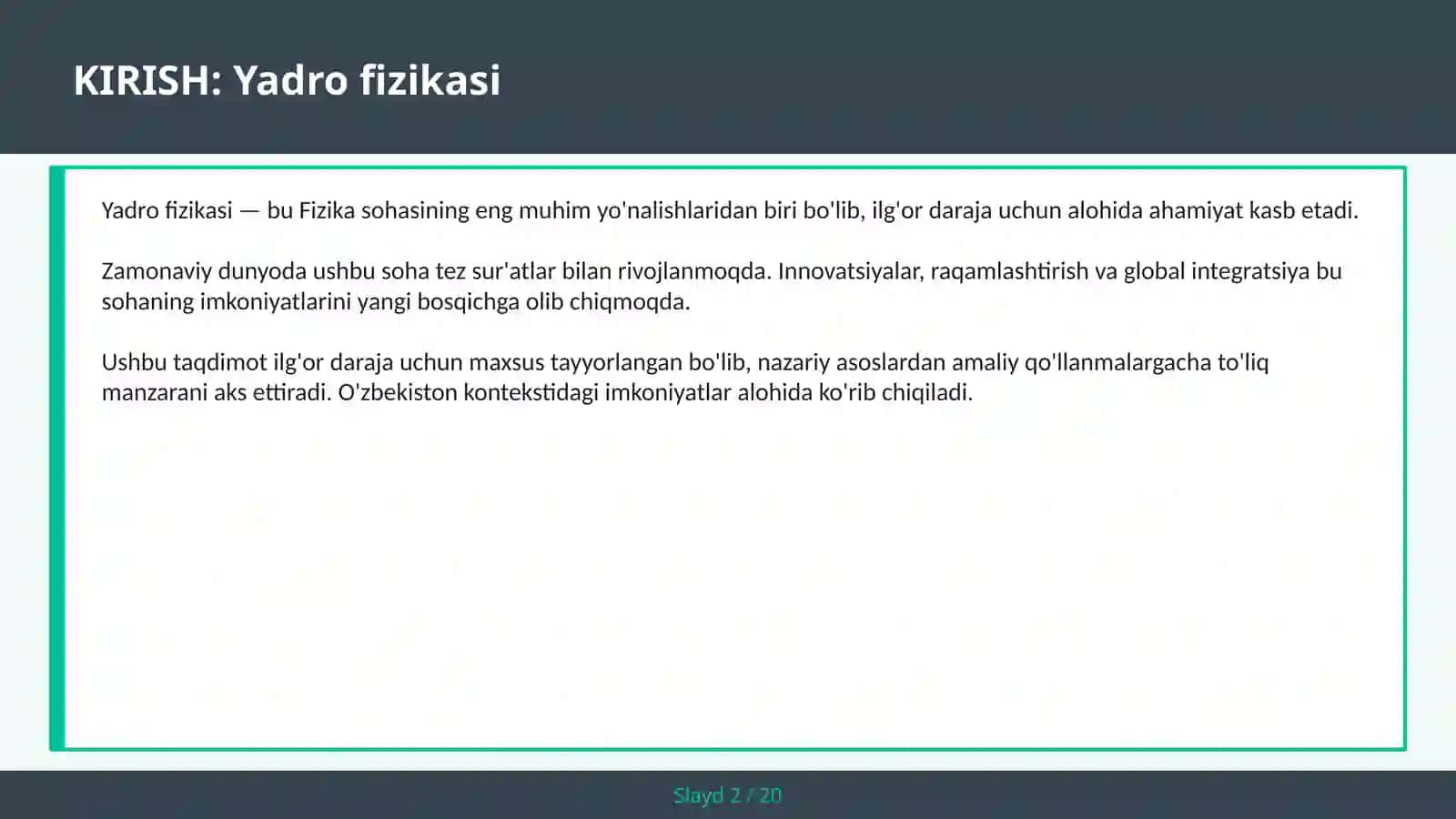 Yadro fizikasi 2
