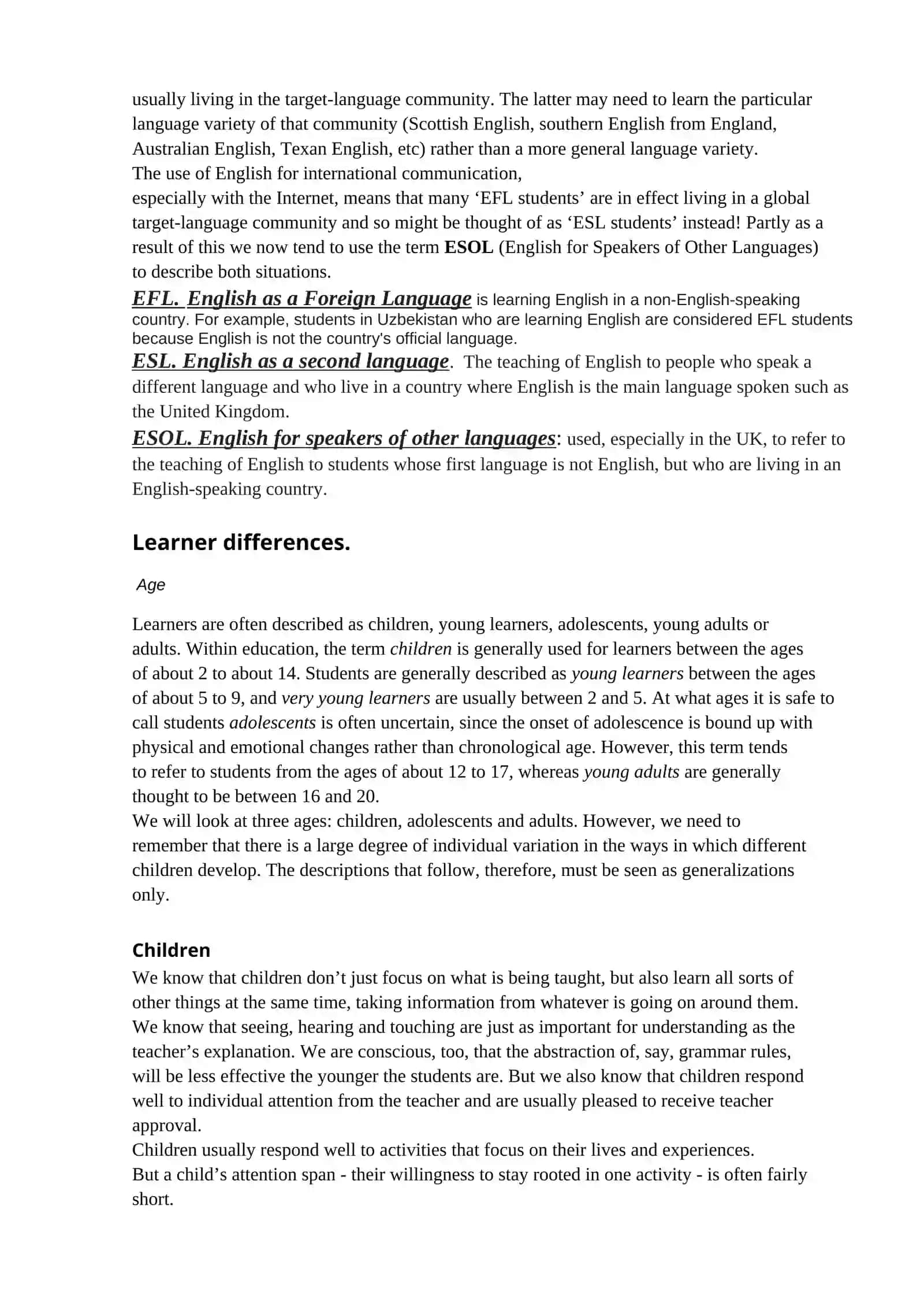 Reasons for learning 2