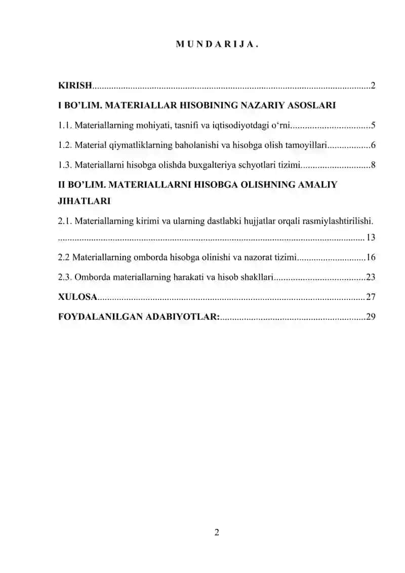 materiallarni hisobga olish 2