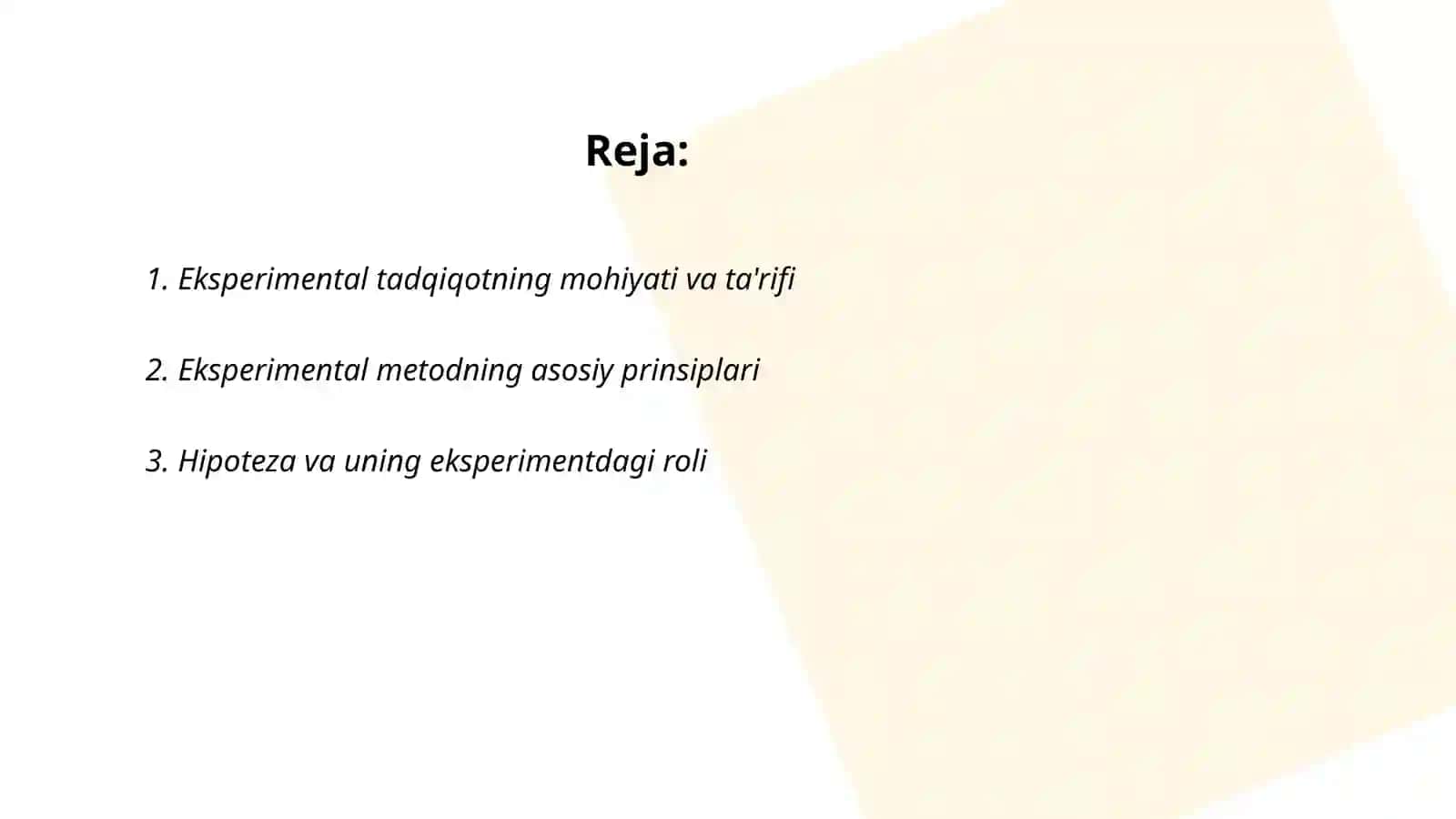 Eksperimental tadqiqotlarning mazmun mohiyati 2