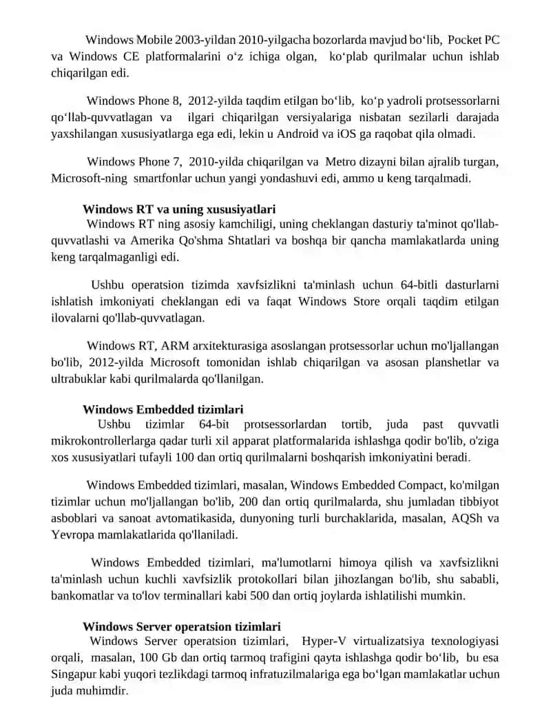 Windows operatsion tizimlari 2