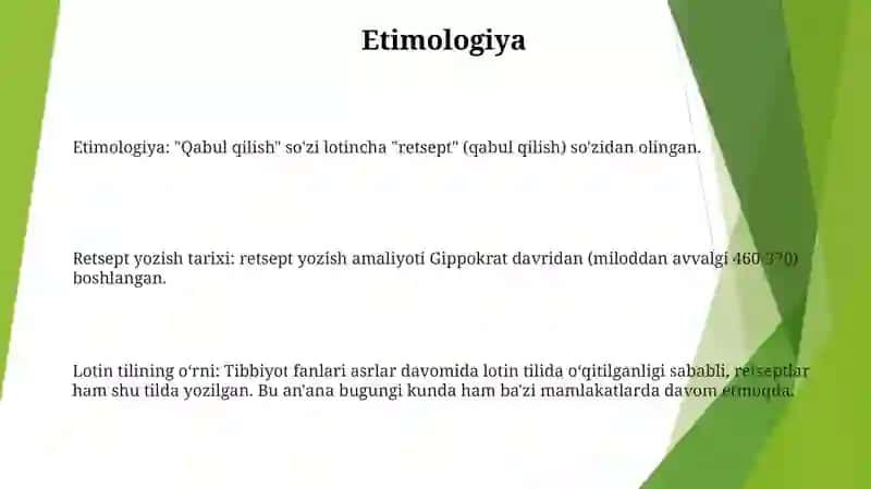 Retsept Tarixi Lotin Tili 2