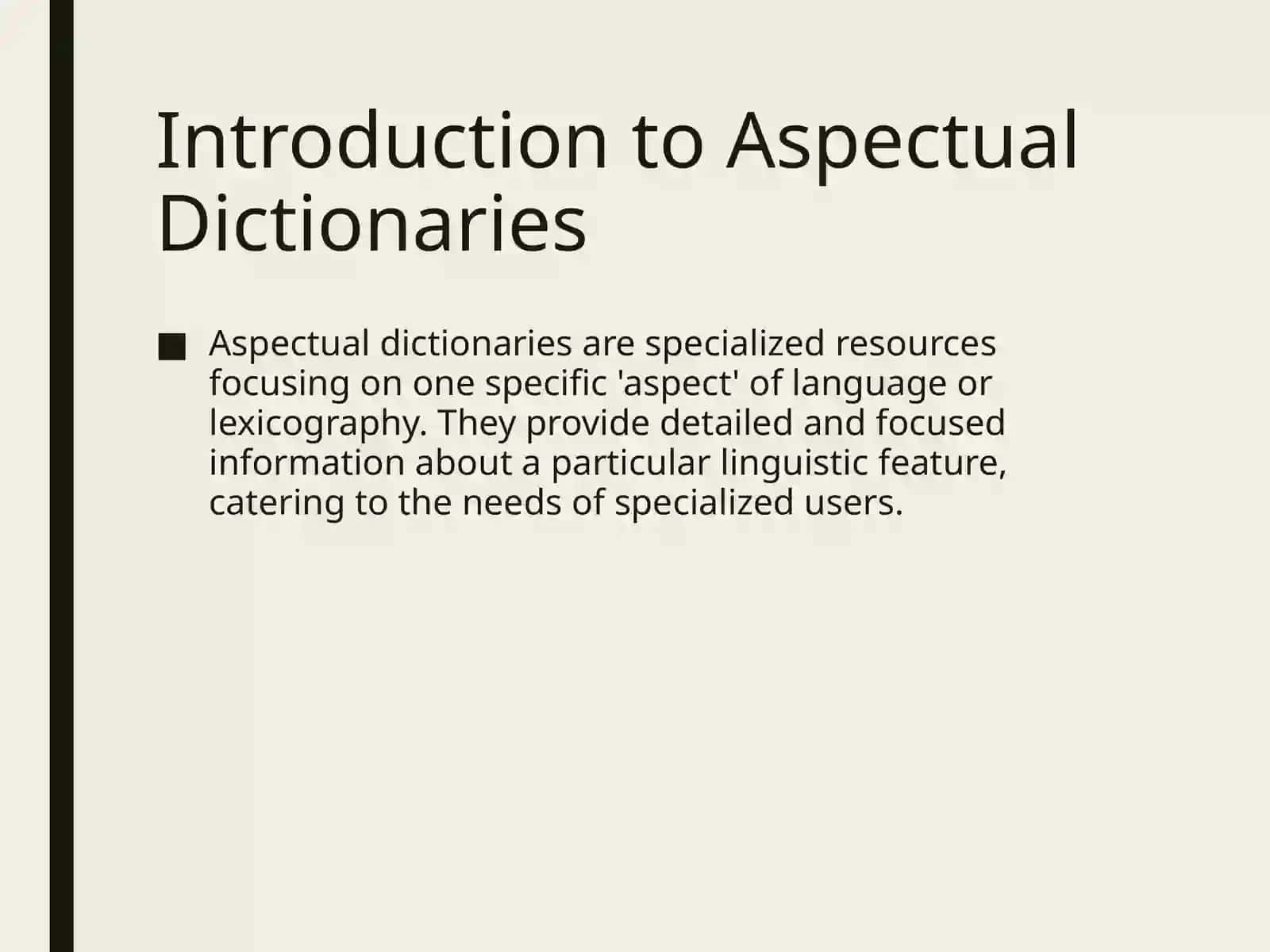 Aspectual Dictionaries 2
