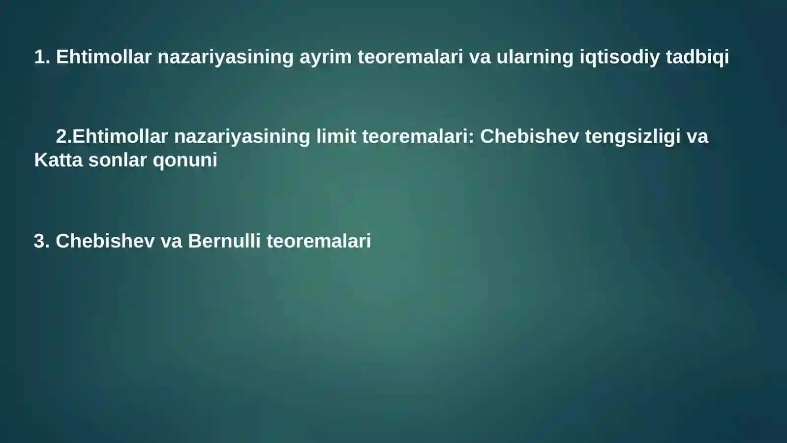 Ehtimollarni qo‘shishteorimalari 2