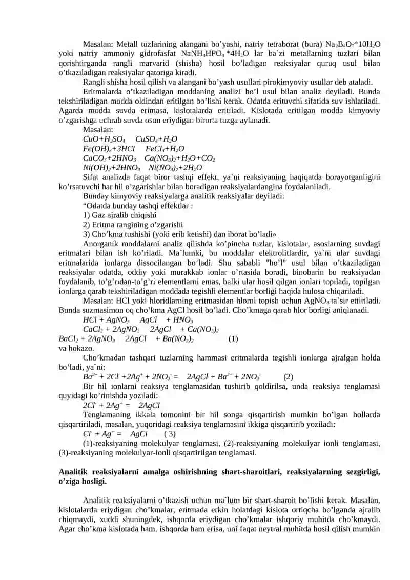 Analitik kimyo usullari 2