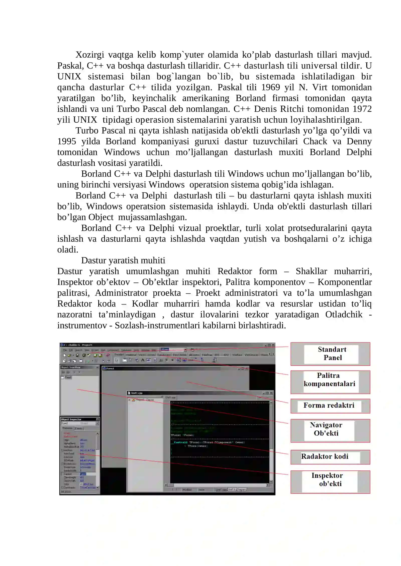 Borland C++ builderda ko'p formal ilovalar yaratish 2