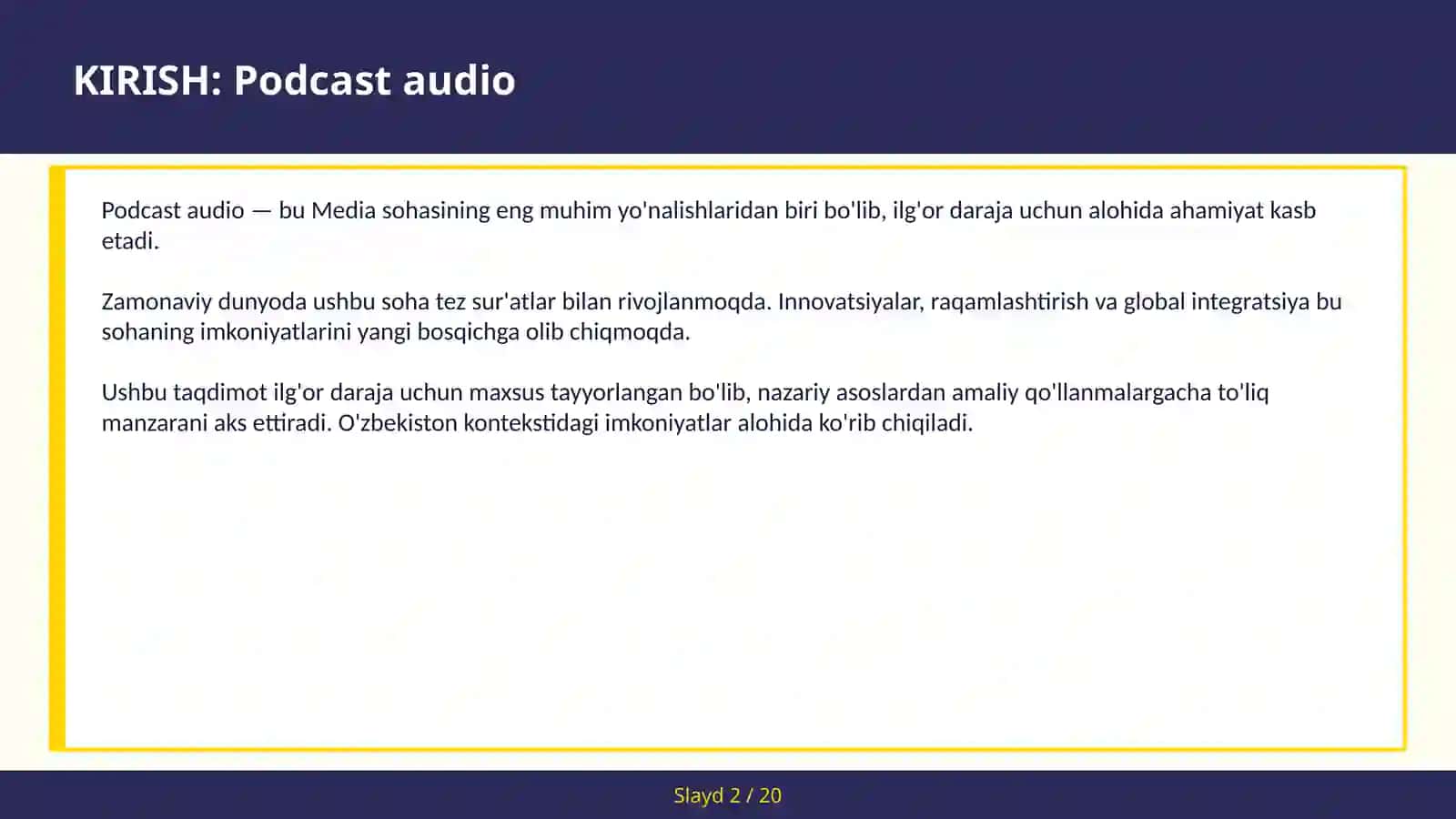 Podcast audio 2