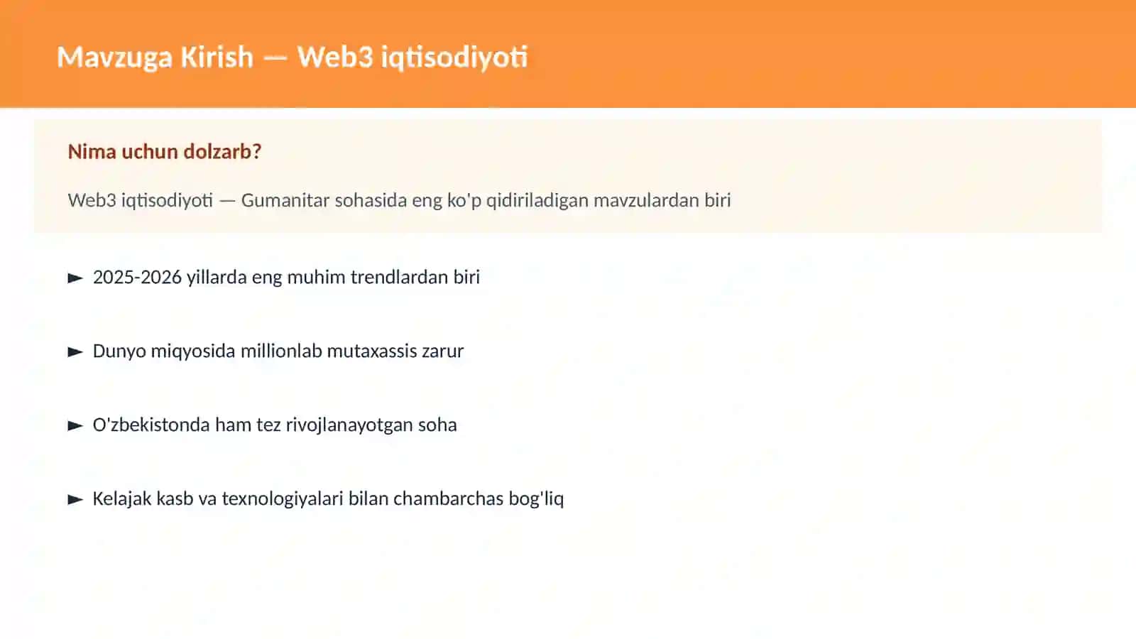 Web3 iqtisodiyoti 2