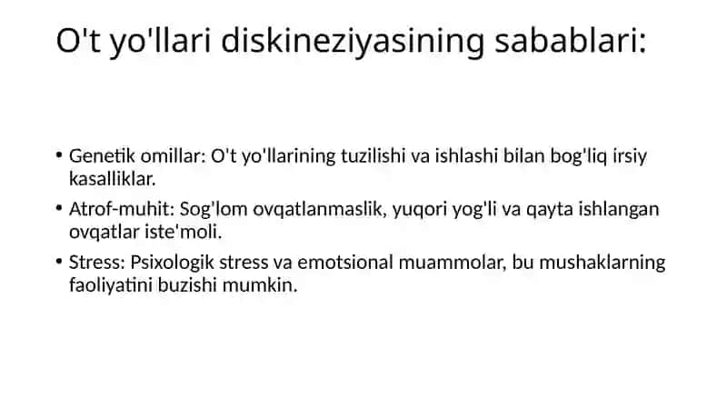 O't yo'llari diskineziyasi 2