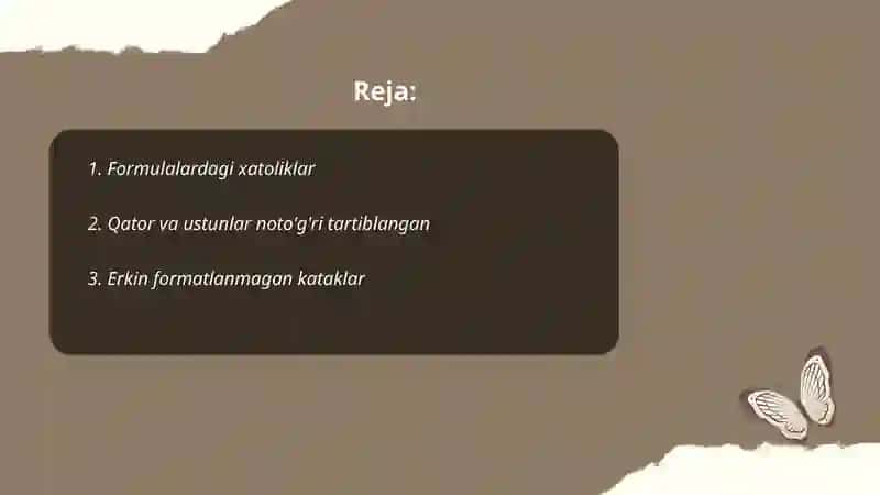Excel dasturidagi xatoliklar 2