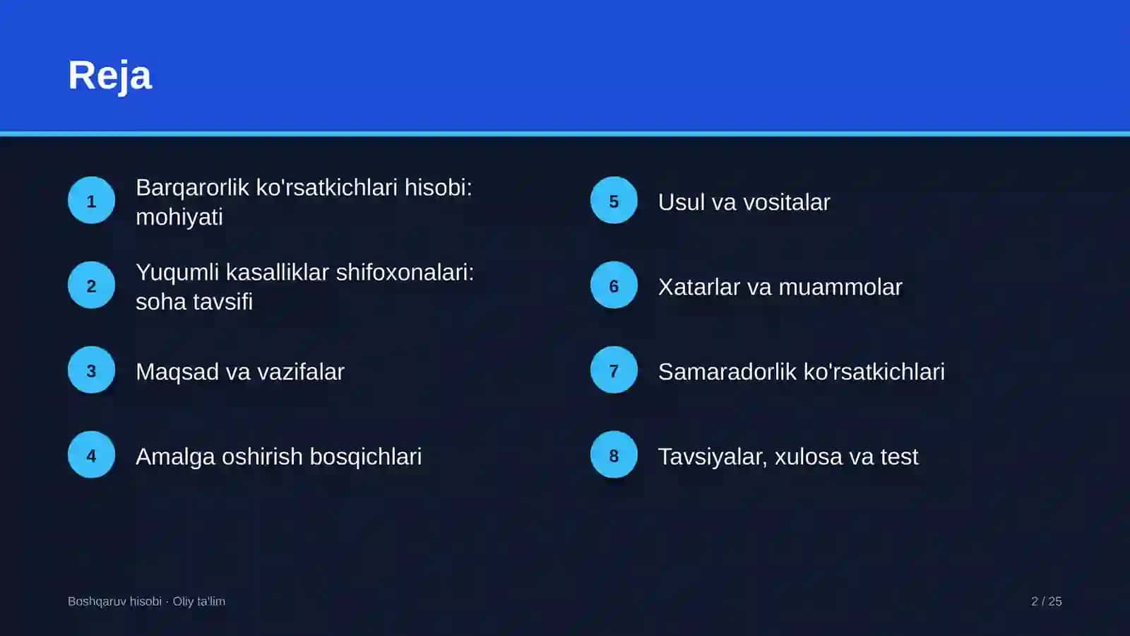 yuqumli kasalliklar shifoxonalarida barqaror rivojlanish ko'rsatkichlari hisobi 4301 2