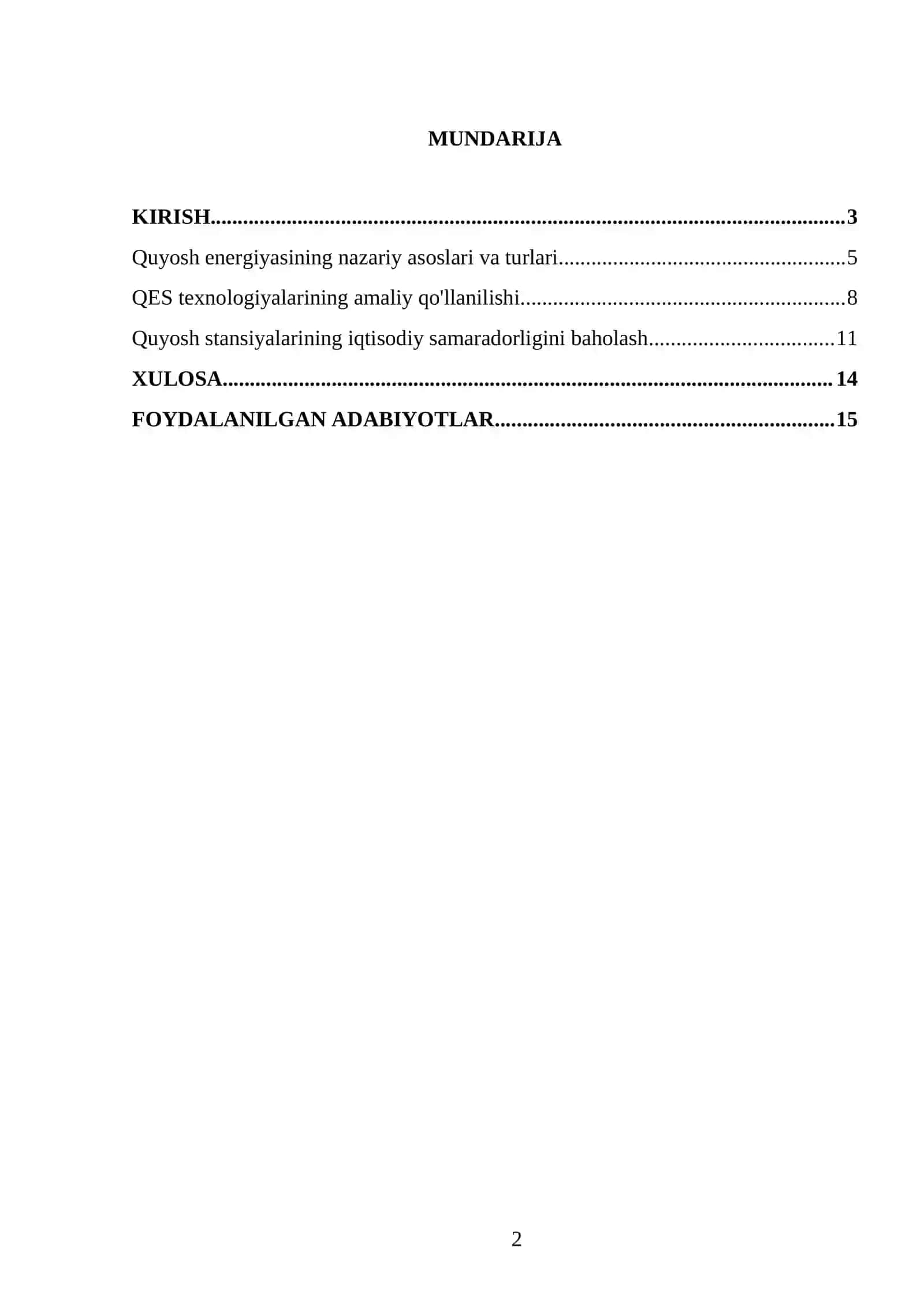 Quyosh elektr stansiyalari (qes) 2