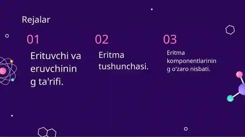Erituvchi, eruvchi va eritma 2