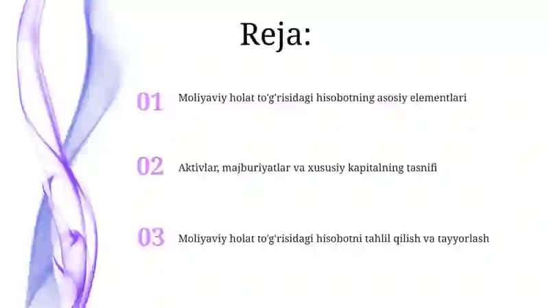 Moliyaviy holat to'g'risidagi hisobot 2
