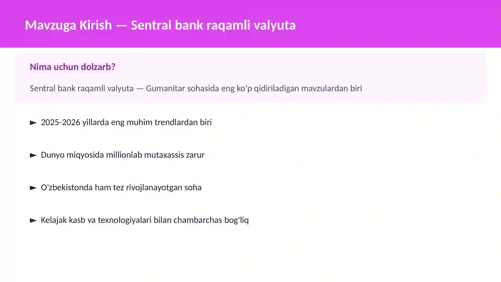 Sentral bank raqamli valyuta 2